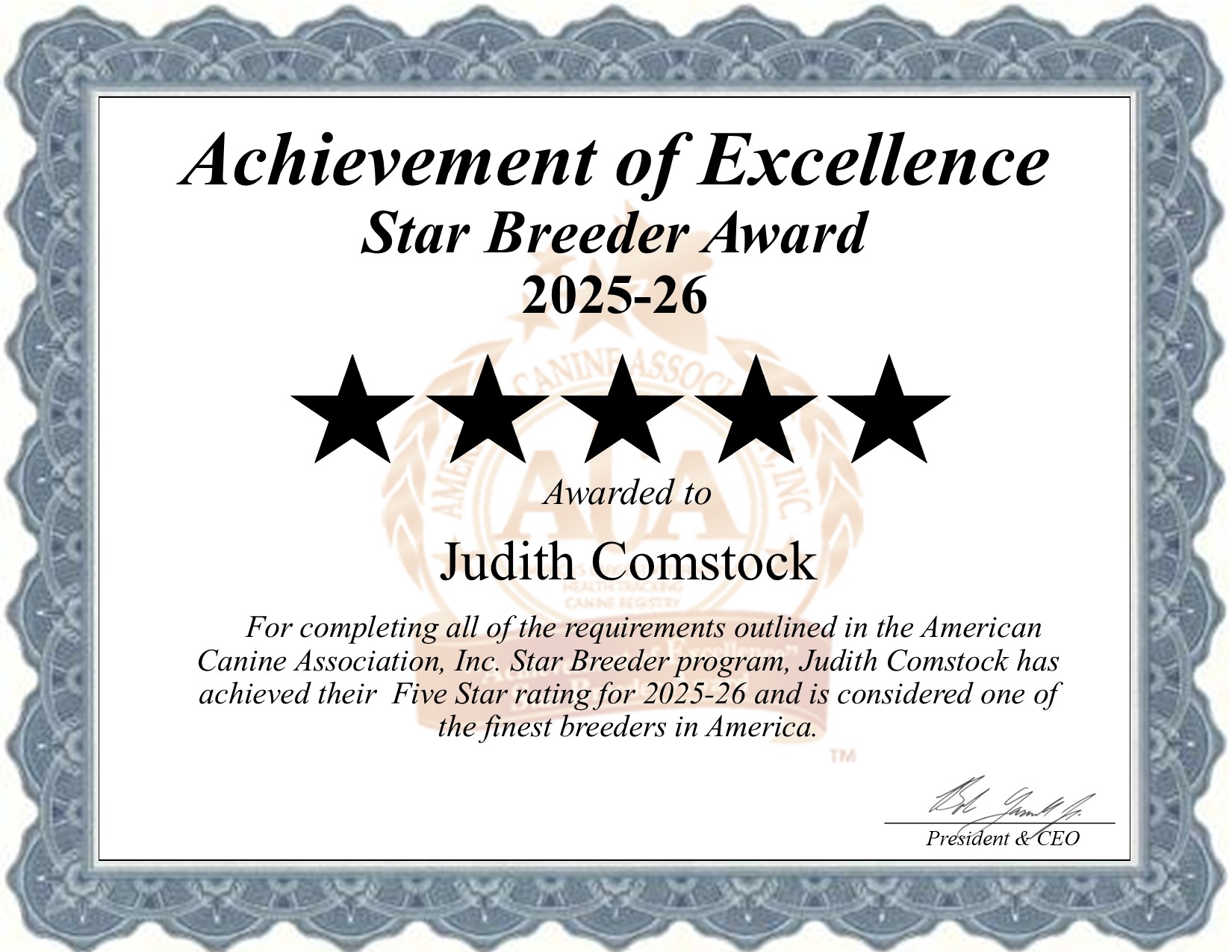 Judith, Comstock, dog, breeder, star, certificate, Judith-Comstock, Syracuse, NY, New York, puppy, dog, kennels, mill, puppymill, usda, 5-star, aca, ica, registered, Doberman Pinscher, none